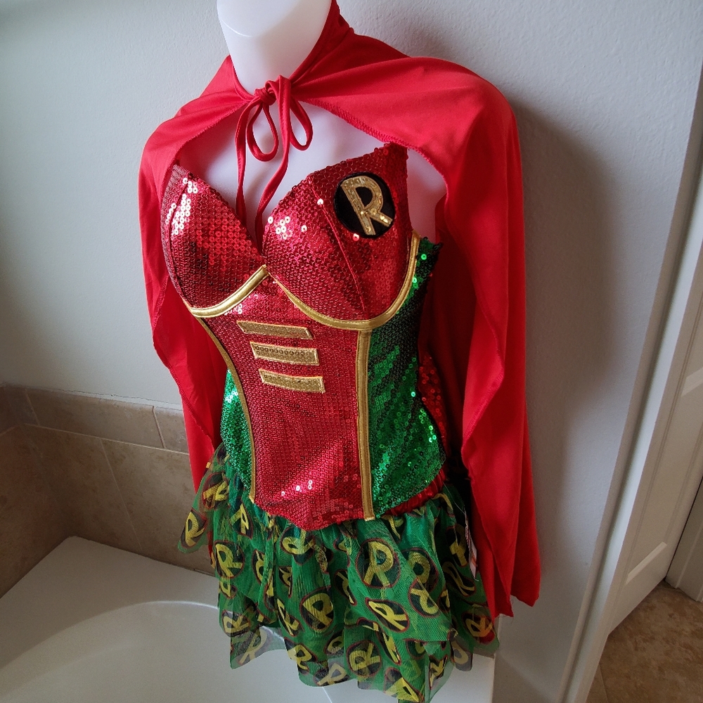 Halloween Women's Sequin Corset Top Robin Costume